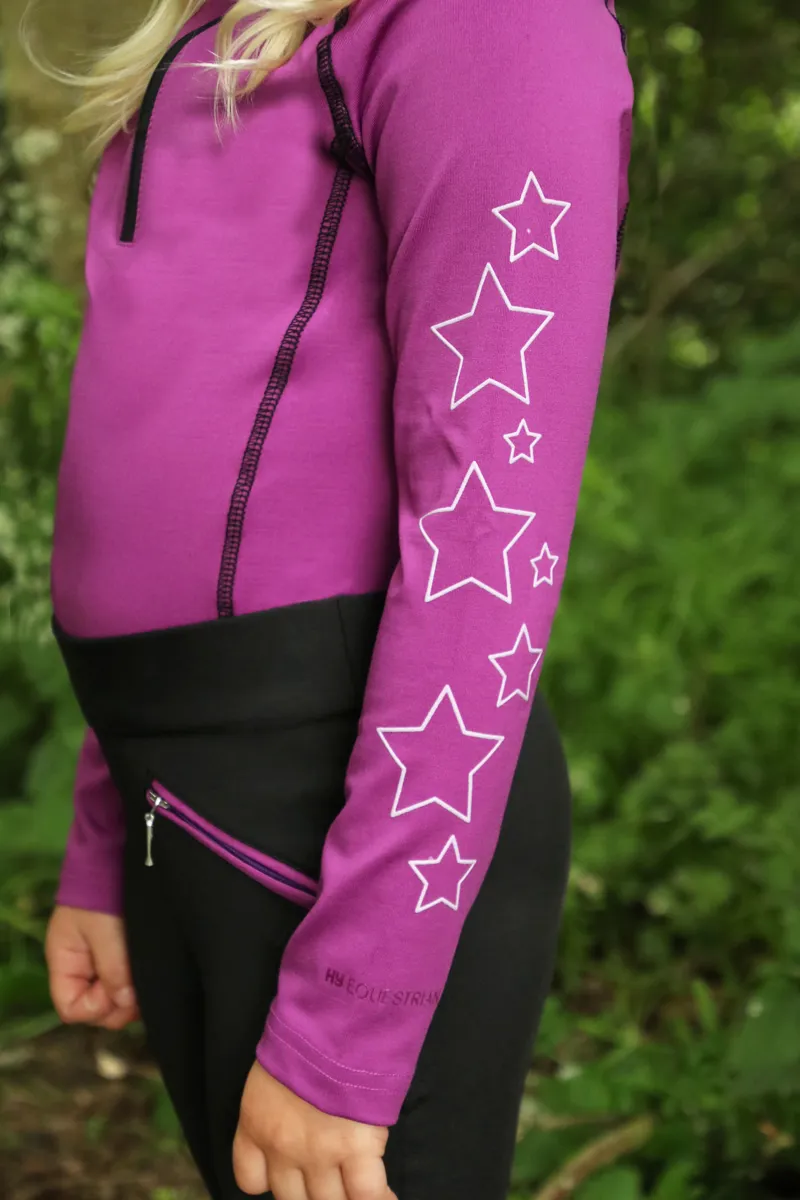 Hy Equestrian Stella Children's Base Layer - Purple/Lilac/Black-1